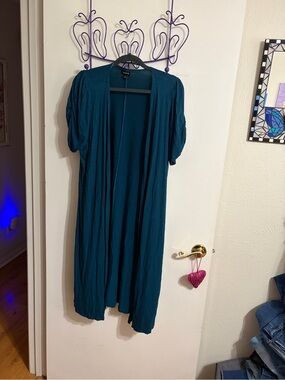 🥳 2 torrid Teal Open Cardigan Duster Top
